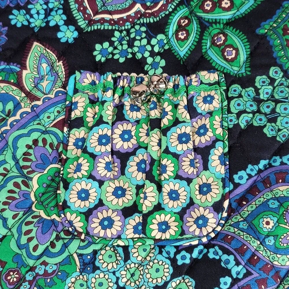 Vera Bradley Christmas Stocking Holiday BLUE RHAPSODY Paisley Mandala Pocket